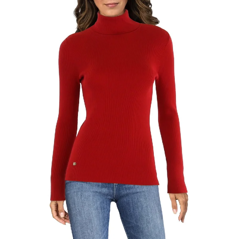 Womens Pullover Ribbed Knit Turtleneck Sweater