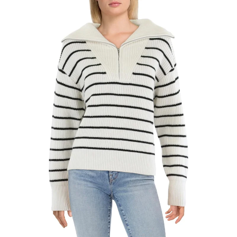 Womens Zip Sweater Cable Knit Pullover Sweater