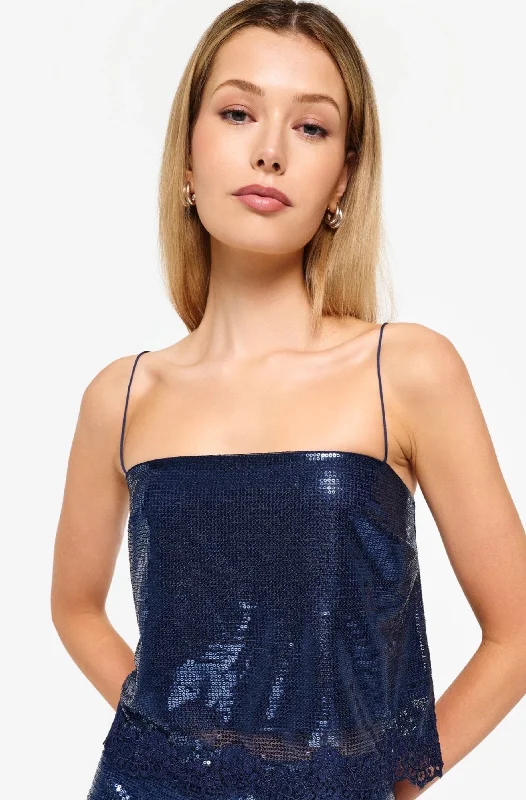 Marceli Sequin Camisole Navy