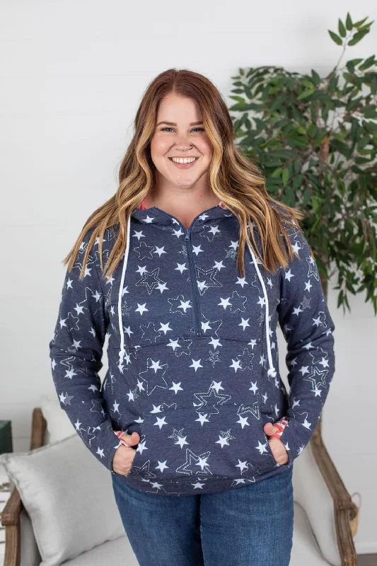 Silver Shooting Star Half Zip Hoodie