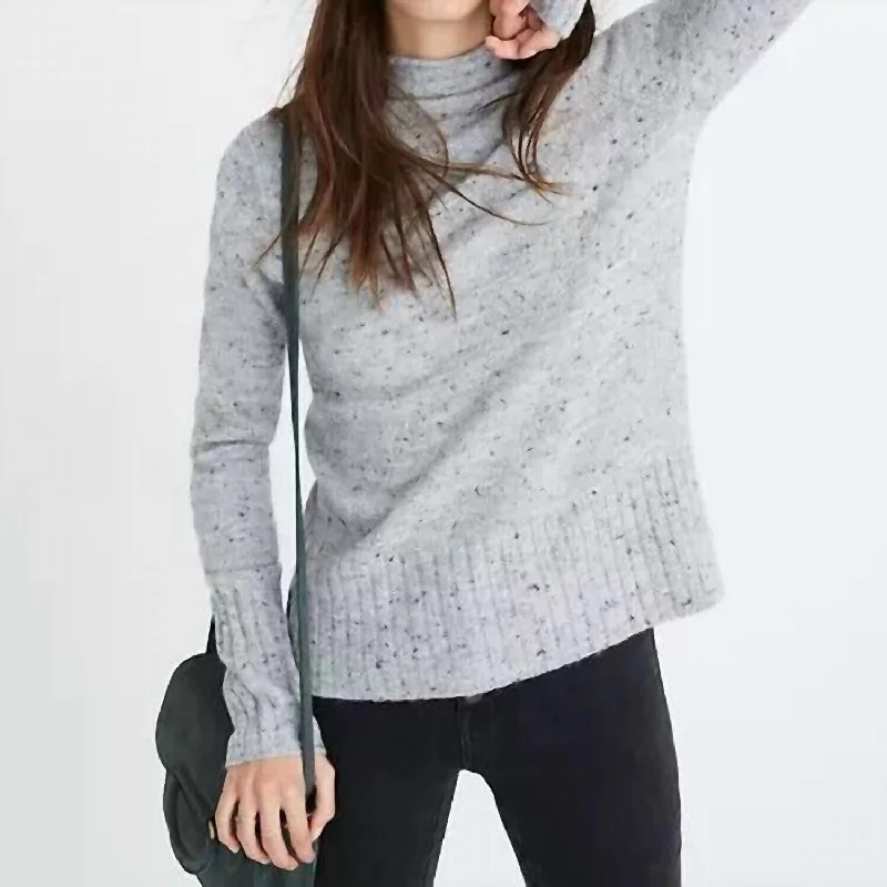 Donegal Inland Turtleneck Wool Pullover In Grey