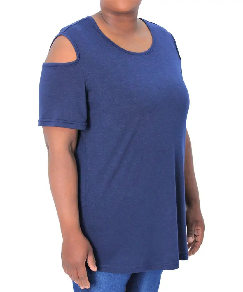 Ladies Plain Cold Shoulder Top