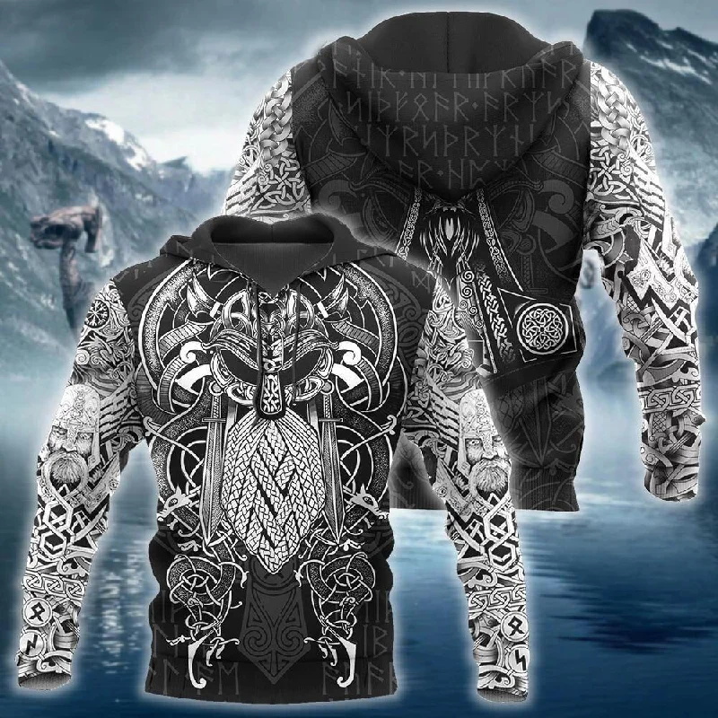 Viking Odin Best Viking Tattoo 3D Hoodies Men/women Hipster Streetwear Outfit