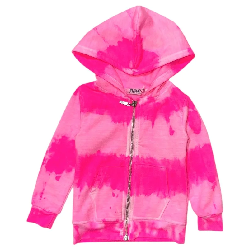 NEON TIE DYE ZIP UP HOODIE