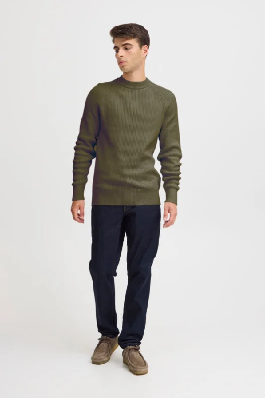 KRISTIAN RAGLAN RIB CREW NECK PULLOVER