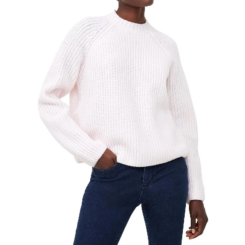 Womens Crewneck Open Stitch Pullover Sweater