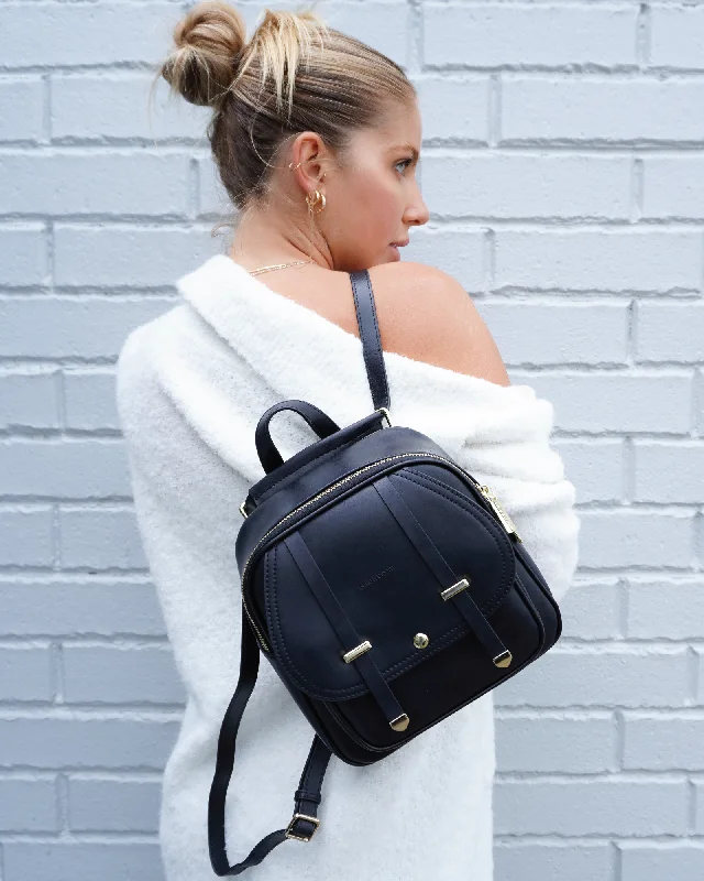 Camila Leather Backpack | Black