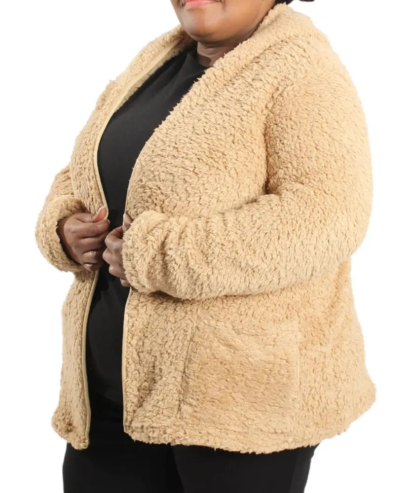 Ladies Hooded Teddy Cardigan