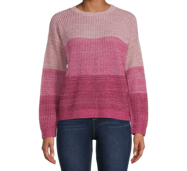 Women's Light Weight Ombre Stripe Pullover Sweater