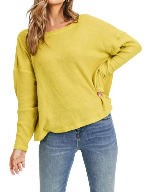 Alexia Pullover Open-Back Sweater In Mustard