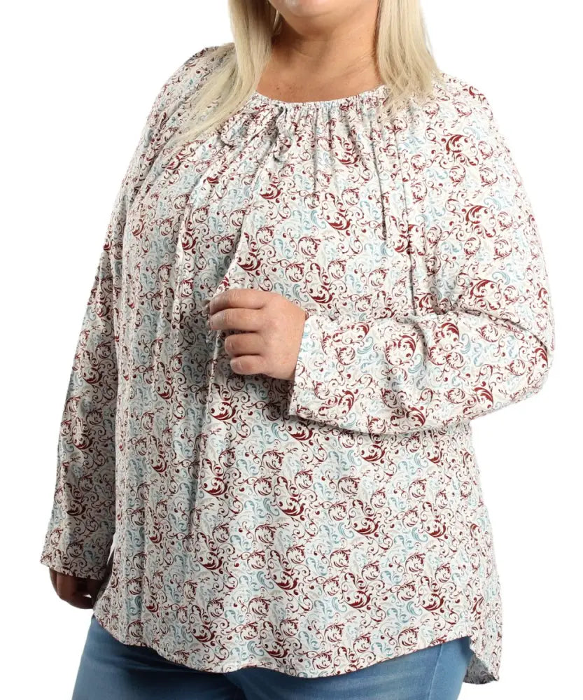 Ladies Paisley Peasant Top