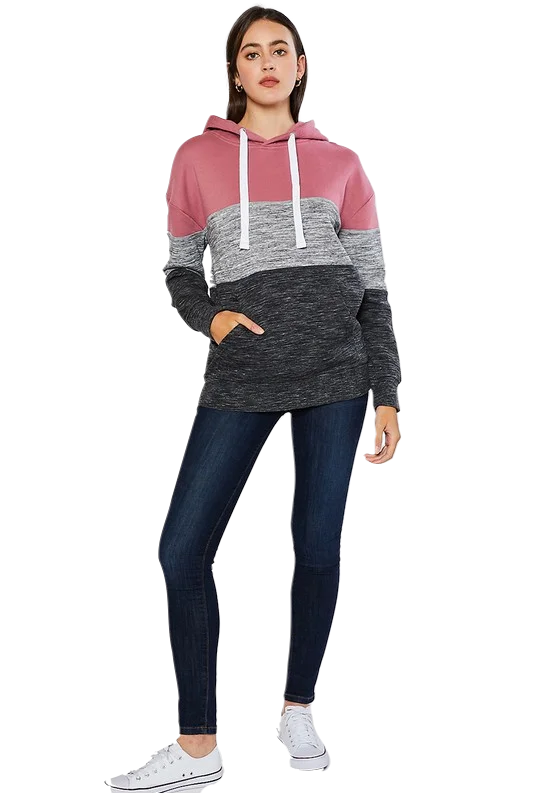 Never Go Wrong Color Blocked Popover Hoodie