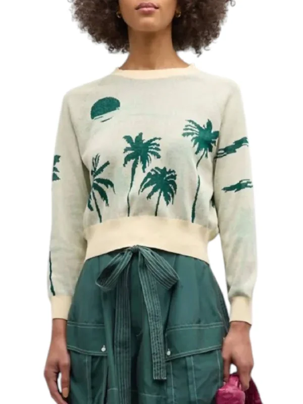 The Palm Pullover Sweater In Sea Green