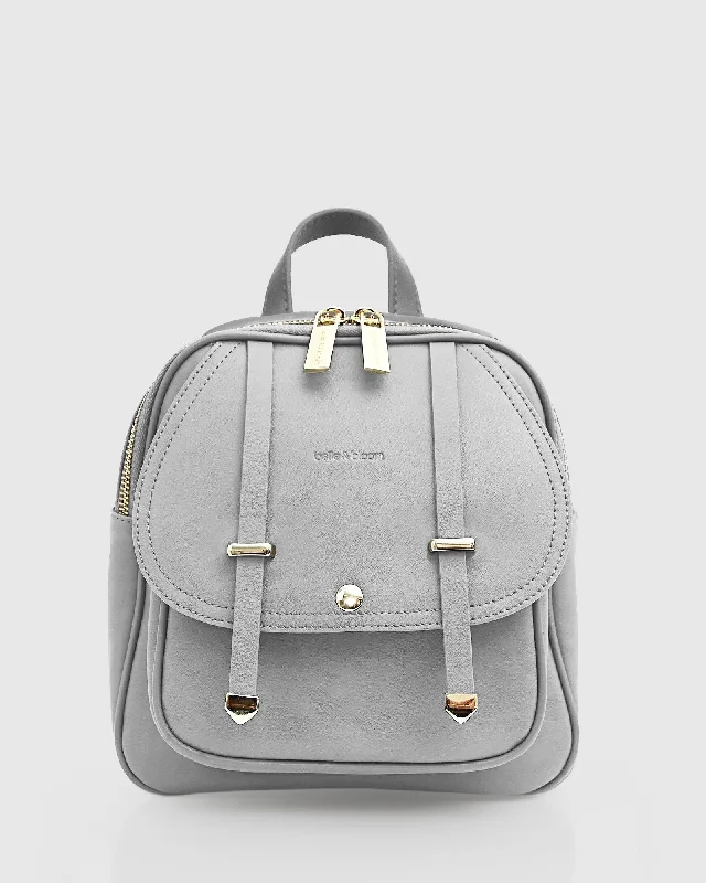 Camila Leather Backpack | Grey