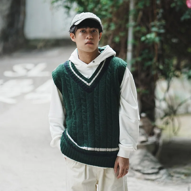 (KN060) Knitted V Neck Vest