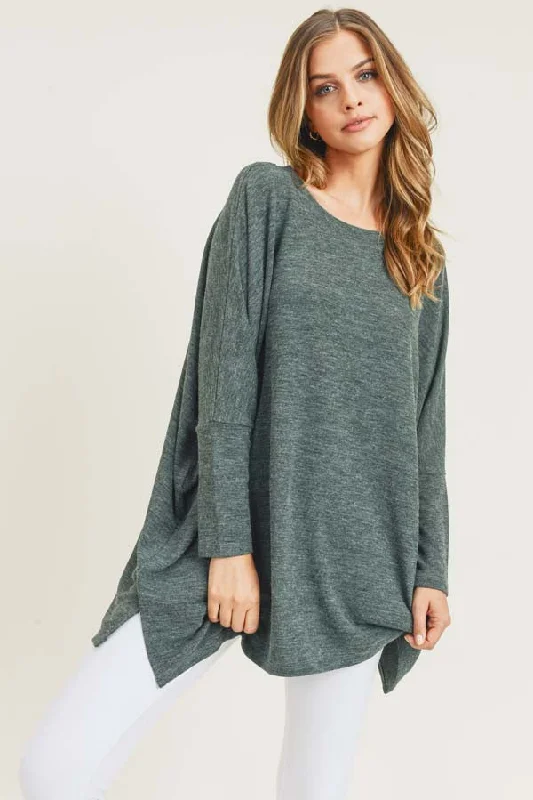 Oversized Dolman Sleeve Tunic Top