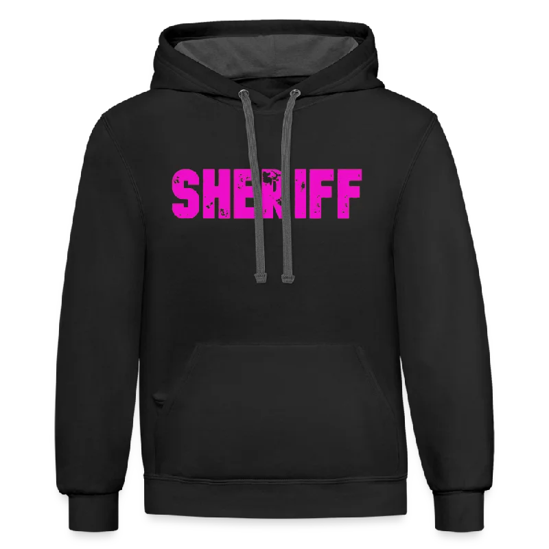 Contrast Hoodie - Sheriff- Pink