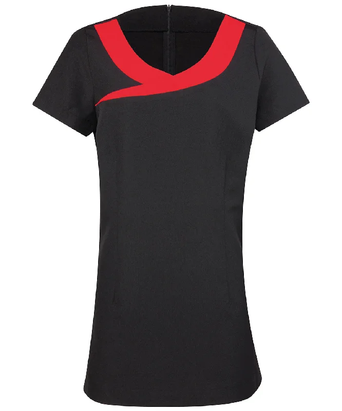 Black/Strawberry Red - Ivy beauty and spa tunic