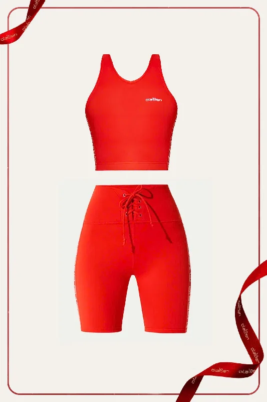 Koxi Tennis Top & Kiera Biker Short - Venetian Red