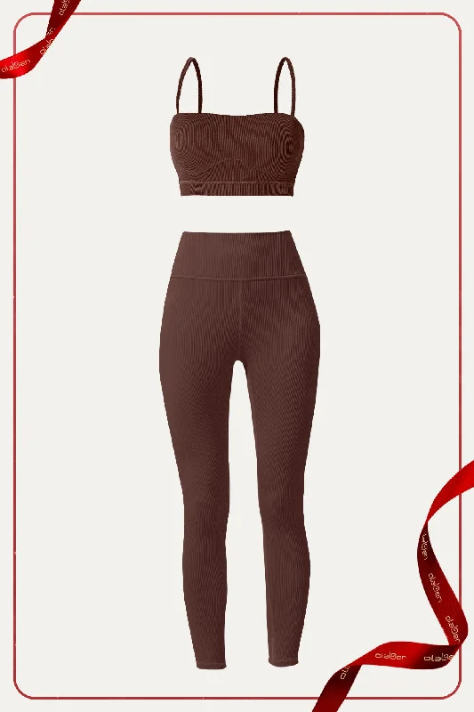 Sierra Square Neck Top & Querida High Waist R Legging - Maroon Choco