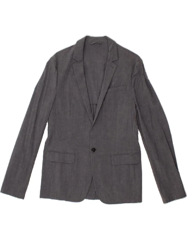 ALL SAINTS Womens 1 Button Blazer Jacket UK 14 Medium Grey