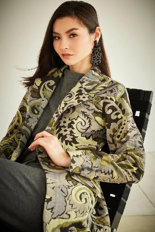 Shinrin Paisley Jacquard Notch Lapel Blazer