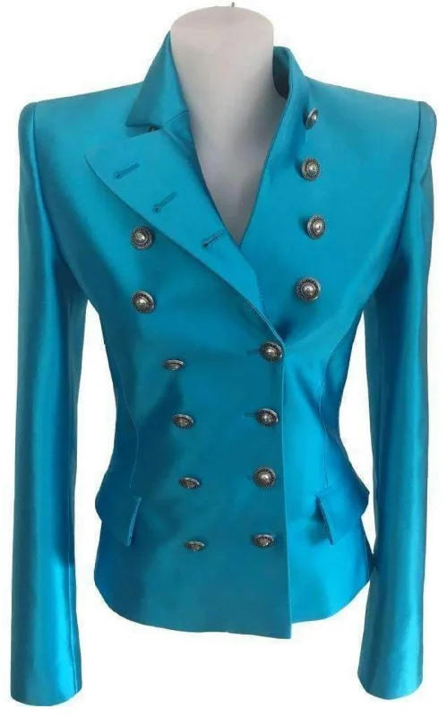 Fausto Puglisi Silk Double Breasted Silk Blazer