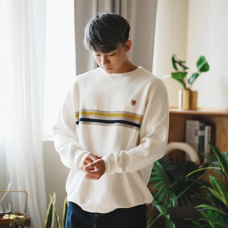 (KN062) Knitted Panel Pullover