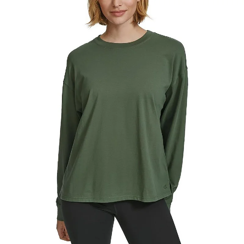 Womens Cotton Split Hem Pullover Top