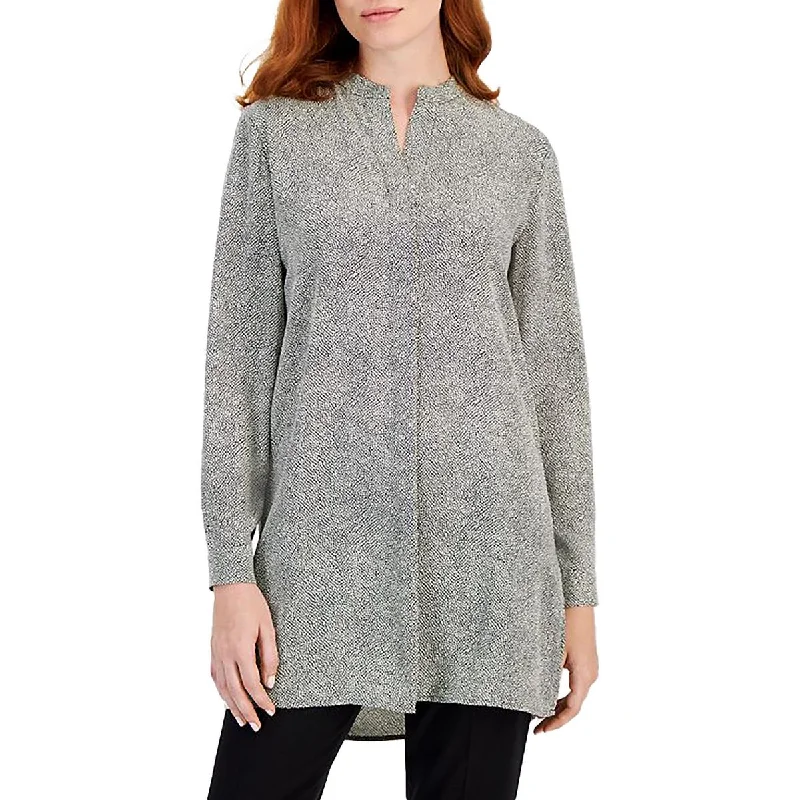 Womens Printed Split Hem Tunic Top