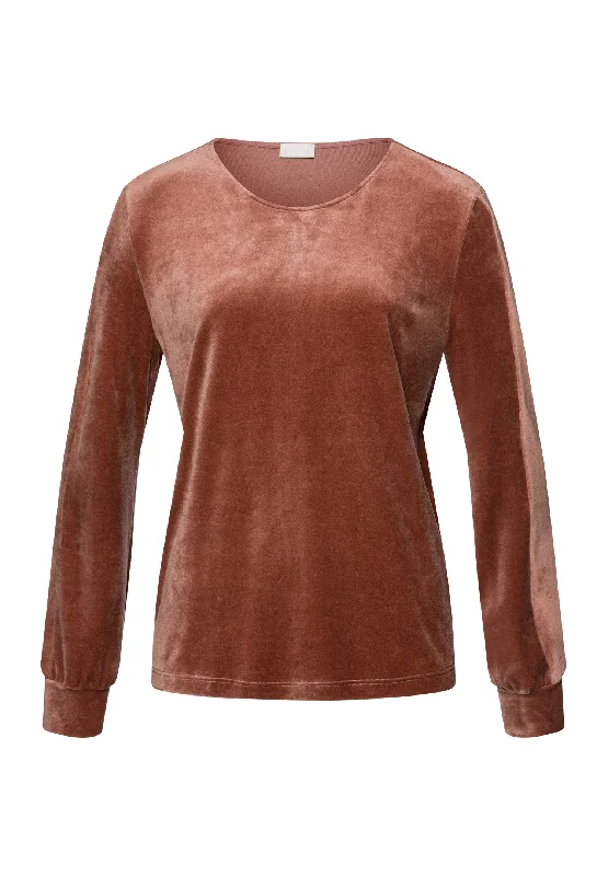 Favourites Velvet Round Neck Pullover | Burlwood 78855-2348