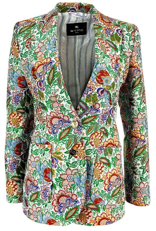 Etro Tree of Life Jacquard Blazer in Multi