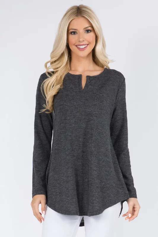 Everyday Front Slit Tunic Top