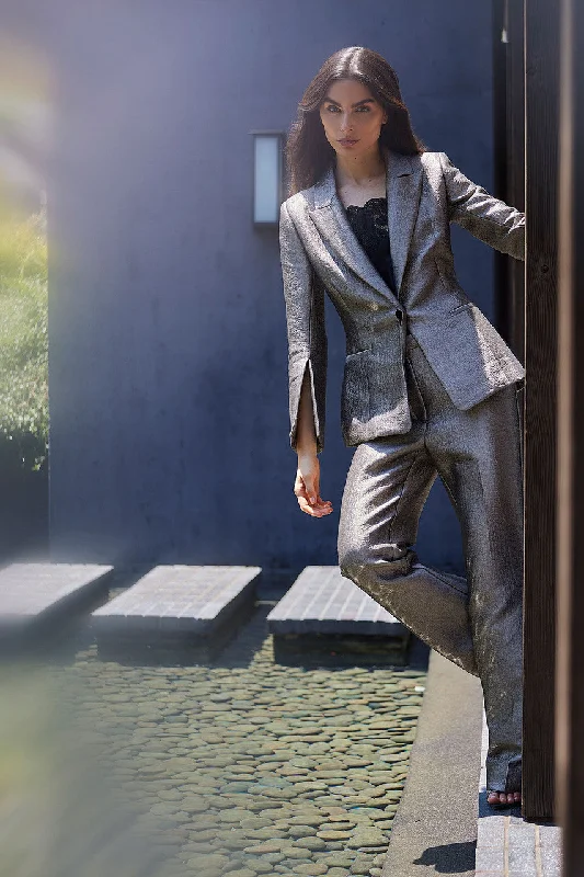 Metallic Jacquard Blazer