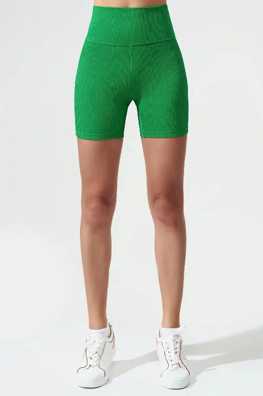 Elite Ribbed Bikershort - Fern Green