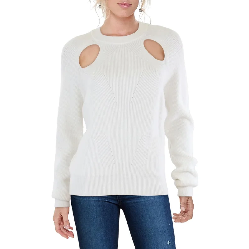 Guess by Marciano Womens Meryl Cut-Out Crewneck Pullover Sweater