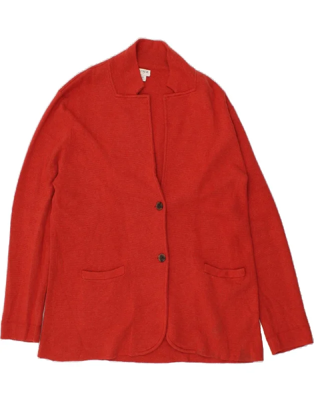 J. CREW Womens Knit 2 Button Blazer Jacket UK 18 XL Red Cotton