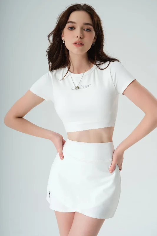 All Day Short Sleeve Crop - White