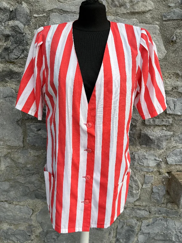 80s Red&white blazer uk 12