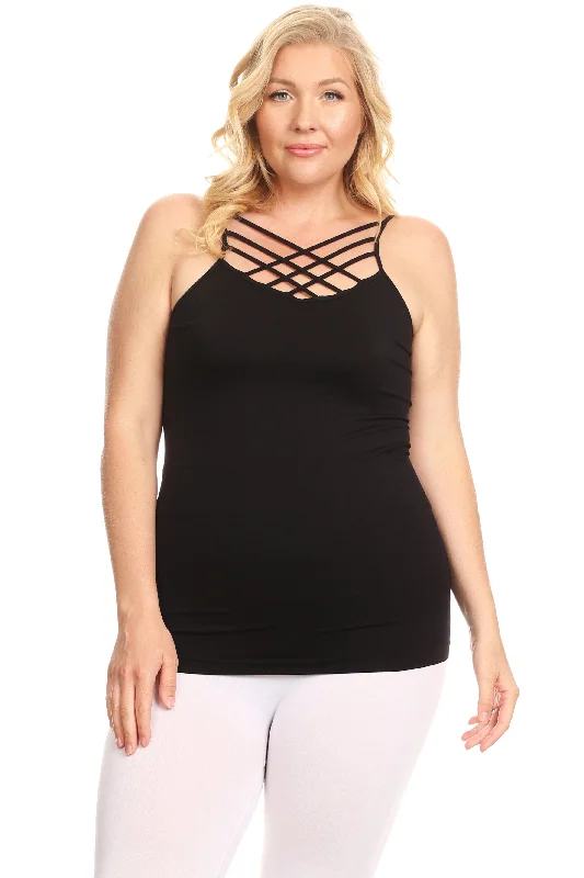 Plus Size Seamless Strappy Front Cami Top