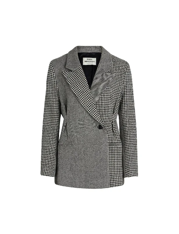 Bonded Wool Benin Blazer,  Black/White