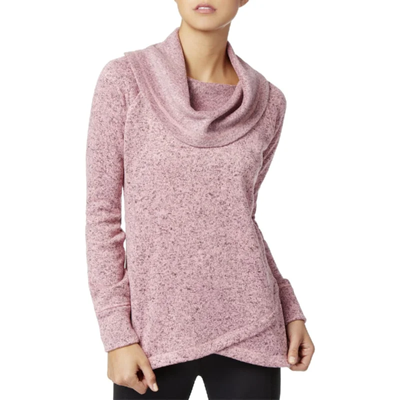 Ideology Womens Cowl Neck Fleece Pullover Sweater