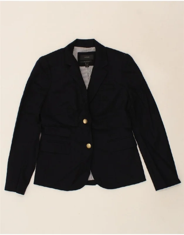 J. CREW Womens Schoolboy 2 Button Blazer Jacket US 0 XS Navy Blue Wool