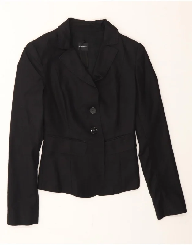 PENNY BLACK Womens 2 Button Blazer Jacket UK 6 XS  Black Cotton