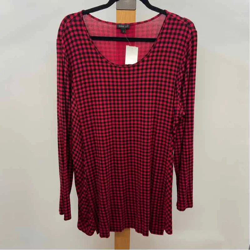 JJill Women's Size XL Red Plaid Tunic