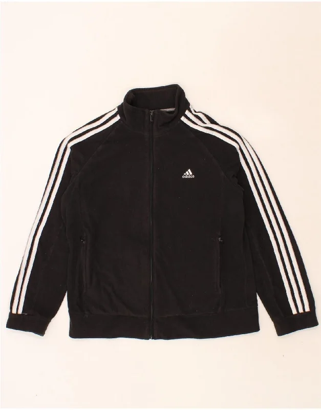 ADIDAS Womens Fleece Jacket UK 20 2XL Black Polyester