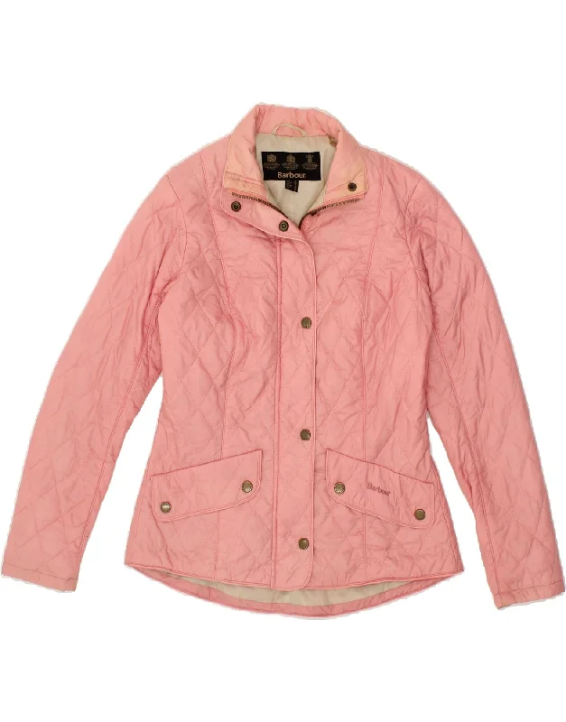 BARBOUR Womens Quilted Jacket UK 10 Small  Pink