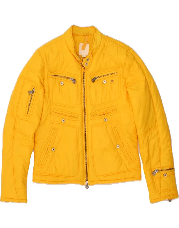 DIESEL Womens Utility Jacket UK 16 Large Yellow Polyamide