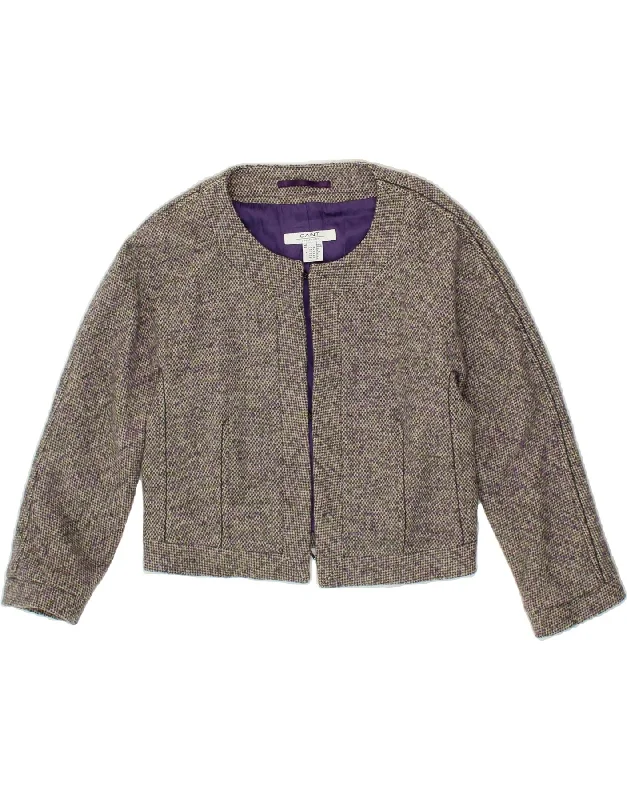 GANT Womens 3 Button Bolero Jacket UK 12 Medium Purple Flecked Wool