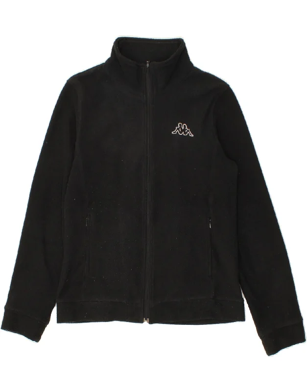 KAPPA Womens Fleece Jacket UK 14 Large Black Polyester